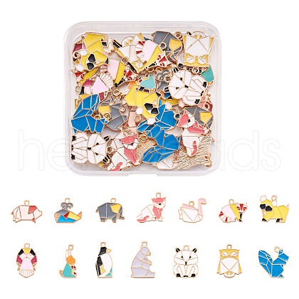 Craftdady 56Pcs 14 Style Rack Plating Alloy Enamel Pendants ENAM-CD0001-25-1