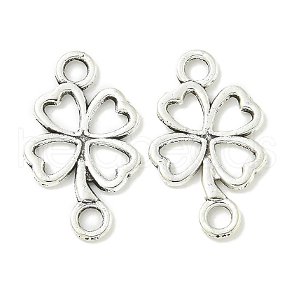 Tibetan Style Alloy Shamrock Connector Charms X-TIBE-I026-6013AS-1