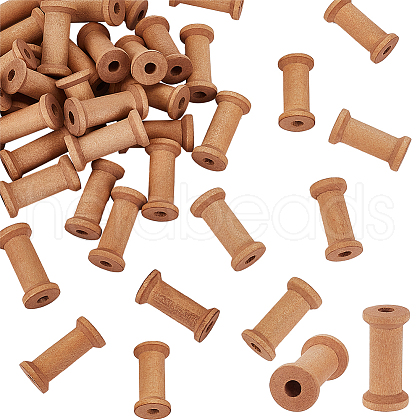 Wood Thread Bobbins TOOL-WH0125-106B-02-1