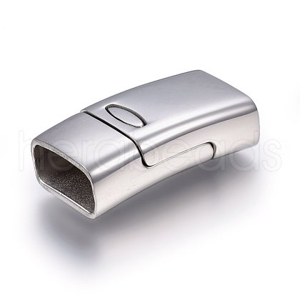 304 Stainless Steel Magnetic Clasps with Glue-in Ends STAS-E440-39P-1