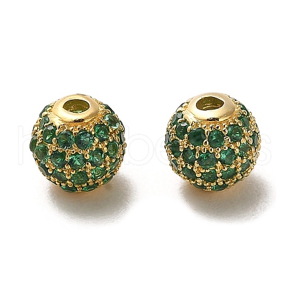 925 Sterling Silver Micro Pave Cubic Zirconia Beads STER-H110-24A-03G-1