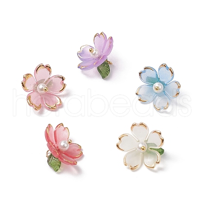 Acrylic Flower Pendants PALLOY-TA00245-1