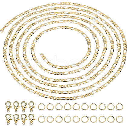 BENECREAT DIY Real 18K Gold Plated Chain Bracelet Necklace Making Kits DIY-BC0005-18-1