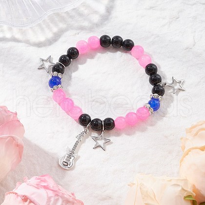 304 Stainless Steel Charms Bracelets BJEW-JB11848-01-1