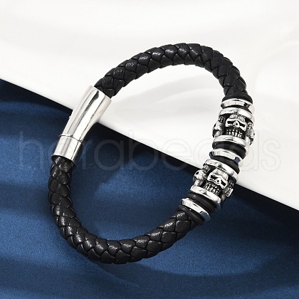 Braided Microfiber Leather Cord Bracelets BJEW-D304-11AS-1