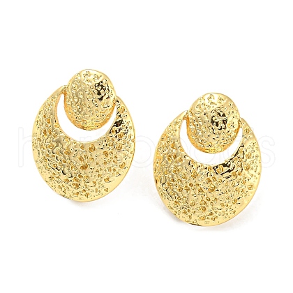 Rack Plating Brass Hammered Geo Shape Stud Earrings for Women EJEW-F326-26G-1