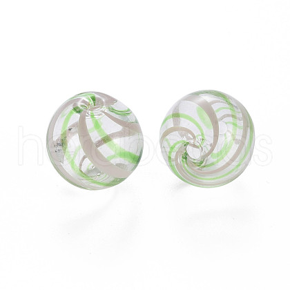 Transparent Handmade Blown Glass Globe Beads GLAA-T012-36-1