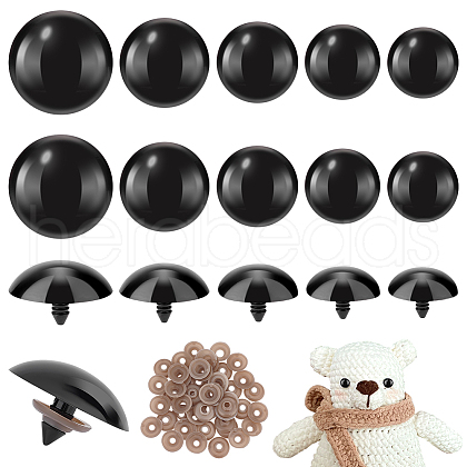 AHADERMAKER 50 Sets 5 Style Resin Doll Craft Eyes DOLL-GA0001-16-1