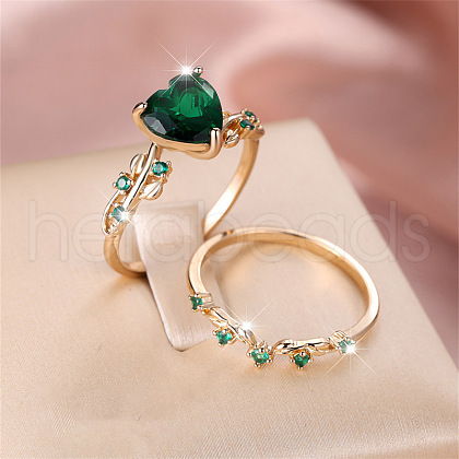 Heart Alloy Finger Rings for Women FS-WG1A204-04-1