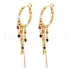 Brass Tassel Hoop Earrings EJEW-R014-10G-4