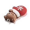 Christmas Theme Opaque Resin Pendants RESI-F054-B08-2