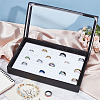 100-Slot Rectangle Black Paper Ring Presentation Boxes with Clear Lid RDIS-WH0006-29B-4