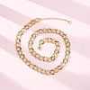 304 Stainless Steel Twisted Chain Necklaces NJEW-R026-31G-3