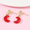 Fruit Theme Brass Enamel Dangle Stud Earrings EJEW-Z115-06G-3