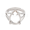Brass Open Cuff Ring Components KK-U074-10P-2