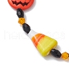 Halloween Dyed Synthetic Turquoise & Glass Beaded Stretch Bracelets BJEW-JB10602-3