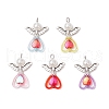 Heart with Angel Acrylic Pendants PALLOY-JF03725-04-1