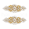 SUPERFINDINGS 2Pcs Alloy with Rhinestone Sewing Decorate DIY-FH0006-82G-1