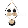 Flat Round Alloy Pendant Necklace & Dangle Earring Sets FS-WGFADC7-03-6