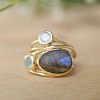 Alloy Multi-Moonstone Finger Rings for Women FS-WG1D73B-03-4