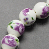 Handmade Printed Porcelain Beads PORC-Q199-6mm-01-2