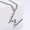3Pcs Stainless Steel Textured Letter Pendants LW4134-23-1