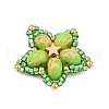 Handmade Glass Seed Beaded & Synthetic Dyed Imperial Jasper Beads Pendants PALLOY-MZ00752-5