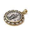 Brass with Cubic Zirconia Pendants KK-Z033-13AS-2