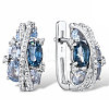 Platinum Teardrop Brass Micro Pave Cubic Zirconia Hoop Earrings FS-WG54F4B-01-3