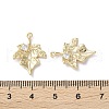 Brass Micro Pave Clear Cubic Zirconia Pendants KK-Z049-01G-3