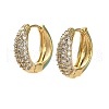 Brass Micro Pave Clear Cubic Zirconia Hoop Earrings EJEW-P308-07G-2