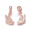 Brass Micro Pave Clear Cubic Zirconia European Dangle Charms ZIRC-I036-23RG-1