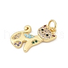 Brass Pave Cubic Zirconia Pendants KK-U062-57G-2