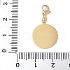 304 Stainless Steel Flat Round with Star Pendant Decoration STAS-S165-18G-3