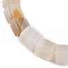 Natural White Agate Hexagon Prism Graduated Beaded Necklaces for Women Men NJEW-K388-03S-2