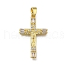 Brass Micro Pave Clear Cubic Zirconia Pendants ZIRC-I070-058G-1