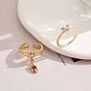 2Pcs Alloy Rhinestone Finger Rings & Cuff Rings Sets FS-WG0BABF-01-3
