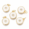 Brass Micro Pave Clear Cubic Zirconia Charms ZIRC-B002-32G-C-1