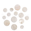 Flat Round Natural Sea Shell Pendants SSHEL-CJ0001-05-5