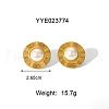 Vintage Chinese Style Stainless Steel Round Stud Earrings & Cuff Rings Sets for Women ZU7314-1-4
