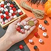 Halloween Theme Printed Natural Wooden Beads WOOD-YW0001-22-4