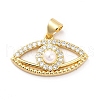 Brass Micro Pave Clear Cubic Zirconia Pendants KK-M235-13G-1