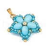Handmade Glass Seed Beaded & Synthetic Dyed Imperial Jasper Beads Pendants PALLOY-MZ00751-01-4