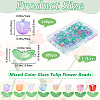 SOFPLATE 200Pcs 2 Styles Spray Painted Transparent Glass Beads GLAA-SP0001-08-2