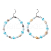 Summer Beach Natural Shell & Glass & Synthetic Turquoise Beaded Anklets for Women AJEW-AN00683-2