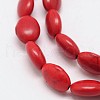 Synthetical Dyed Turquoise Oval Bead Strand G-P083-89-3