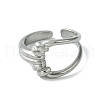 304 Stainless Steel Open Cuff Ring RJEW-L110-029P-2
