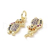 Brass Micro Pave Cubic Zirconia Pendants KK-E068-VF120-3