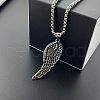 Punk Style Angel Wing Pendant Necklaces Hollow Stainless Steel Hip-hop Jewelry HC8287-3