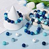 SOFPLATE 180Pcs 6 Colors Painted Natural Wood Beads WOOD-SP0001-08C-4